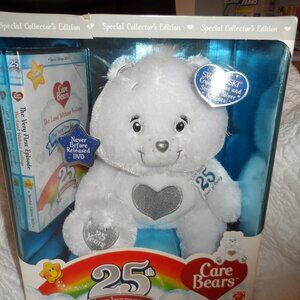 NIB Care Bears 25th Anniversary Collector Set --Bear & DVD--New in Box-- PRETTY!